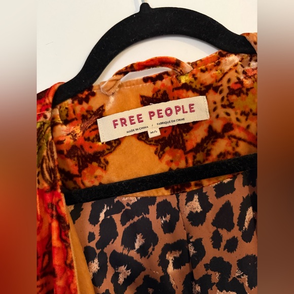 Free People Mirabella Velvet Printed Duster | Boho Festival Kimono Statement M/L - Picture 4 of 12